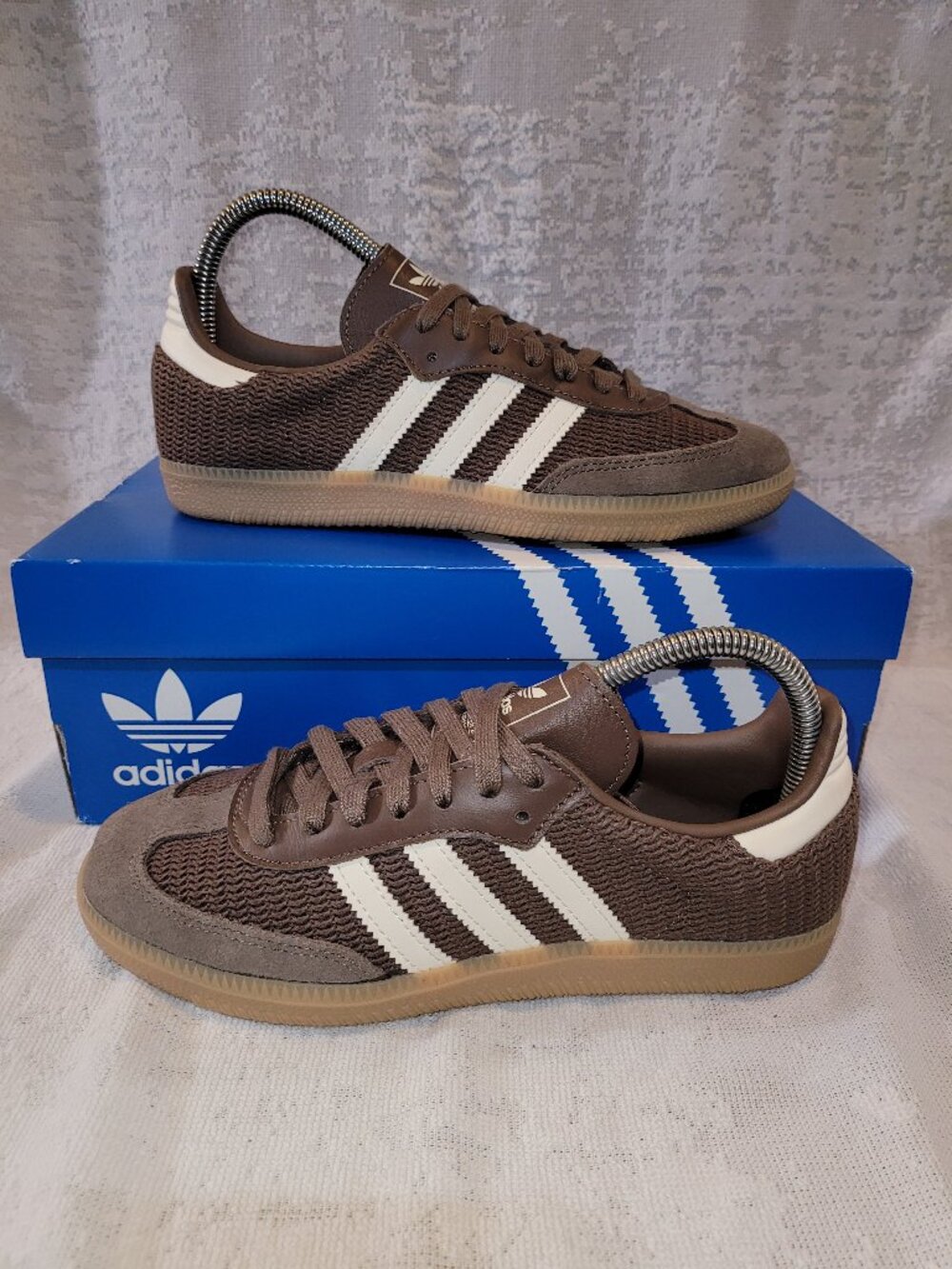 Adidas Samba OG Sneaker In Earth Strata Brown Mesh Woven JI3184 Men's Size 5.5